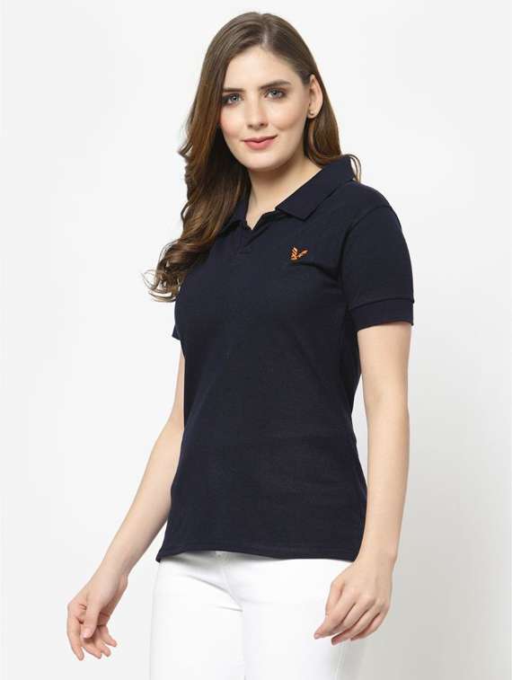 navy blue solid polo tees - 20501820 -  Standard Image - 1