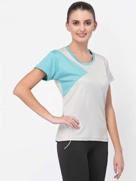 women's color block crew neck t-shirt - 20501836 - Standard Image - 1