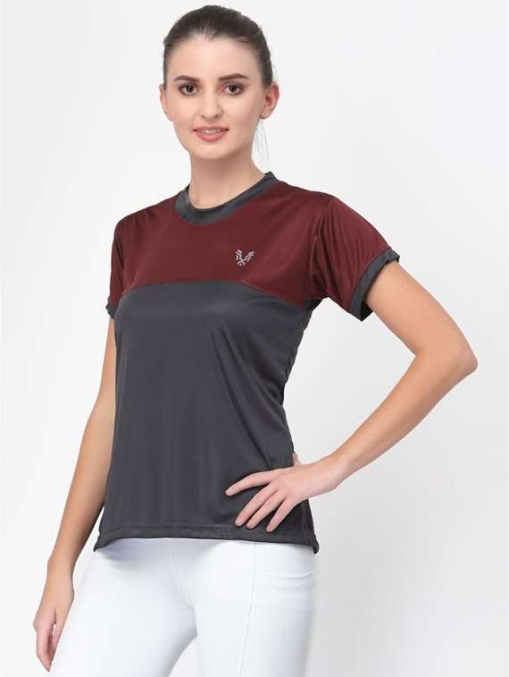 women's color block crew neck t-shirt - 20501846 - Standard Image - 1