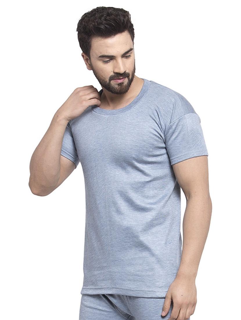 grey cotton thermal top - 20501906 - Standard Image - 1