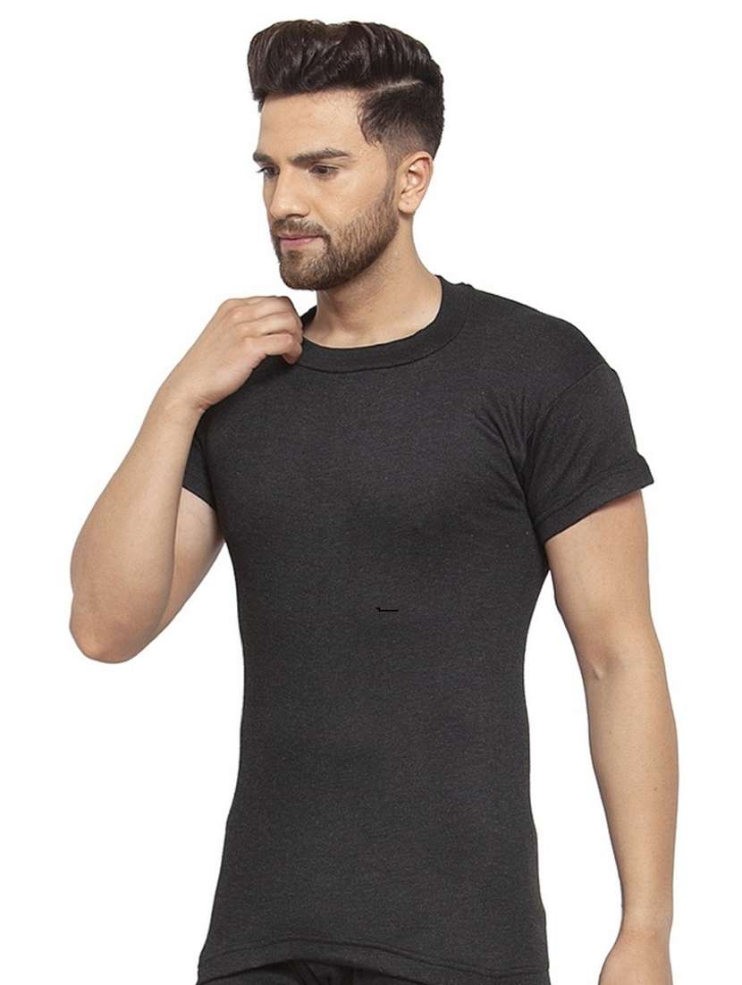 black cotton thermal top - 20501910 - Standard Image - 1