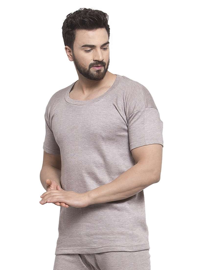 grey cotton thermal top - 20501911 -  Standard Image - 1