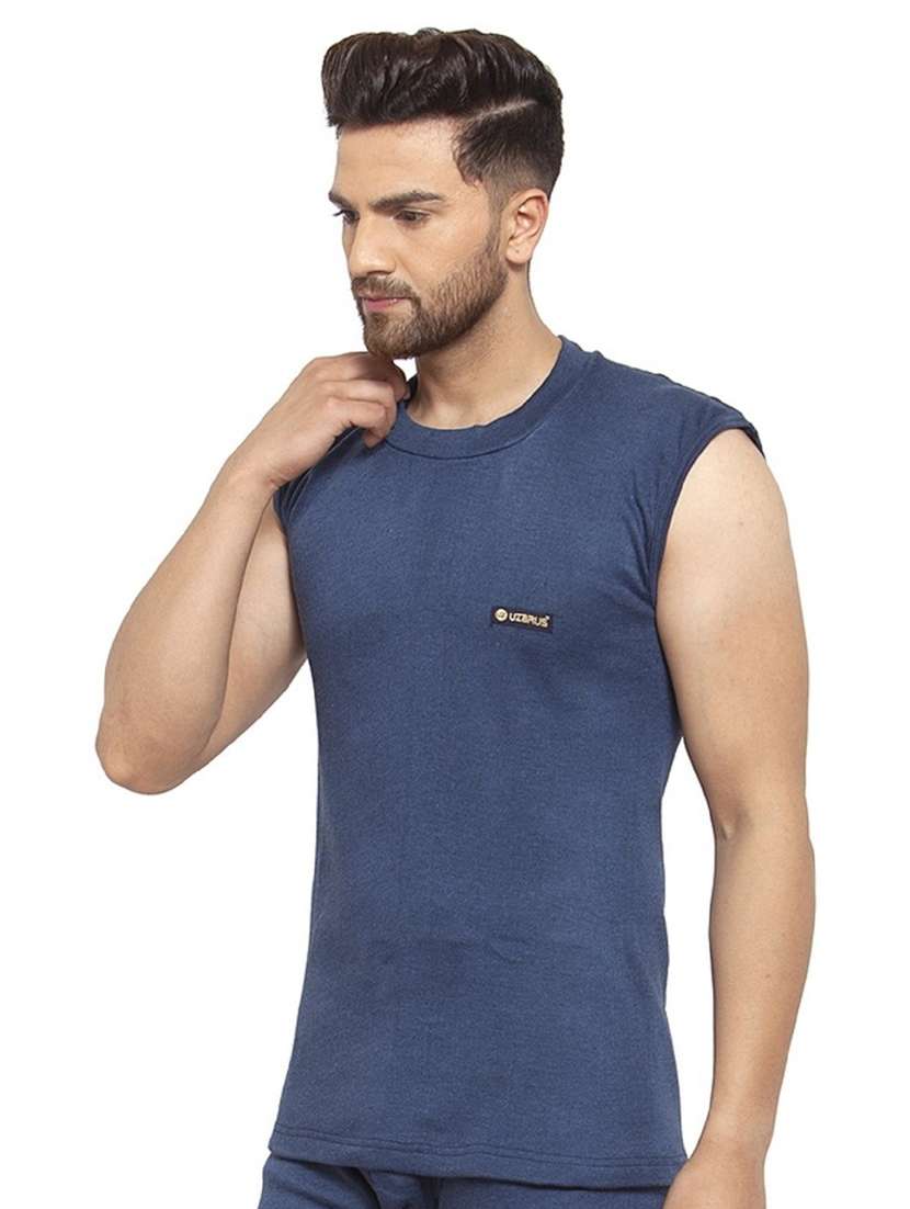 blue cotton thermal top - 20501928 - Standard Image - 1