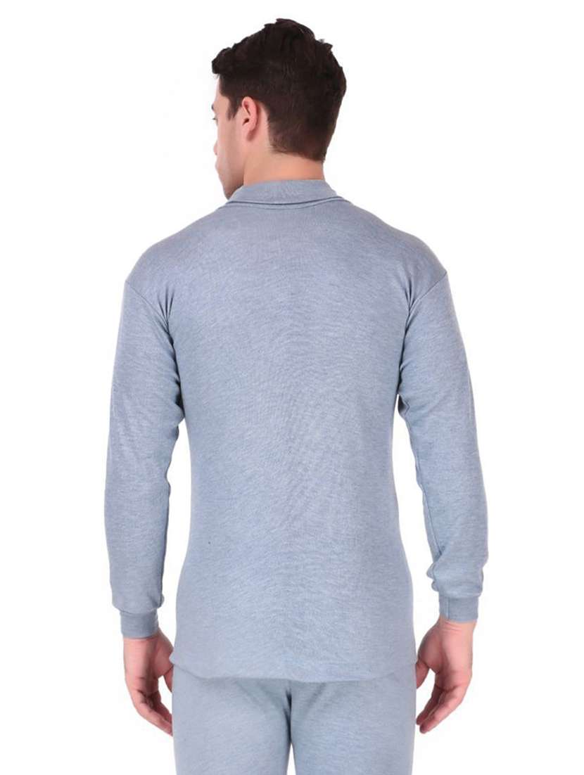 men greyish blue cotton thermal set - 20501956 -  Standard Image - 1