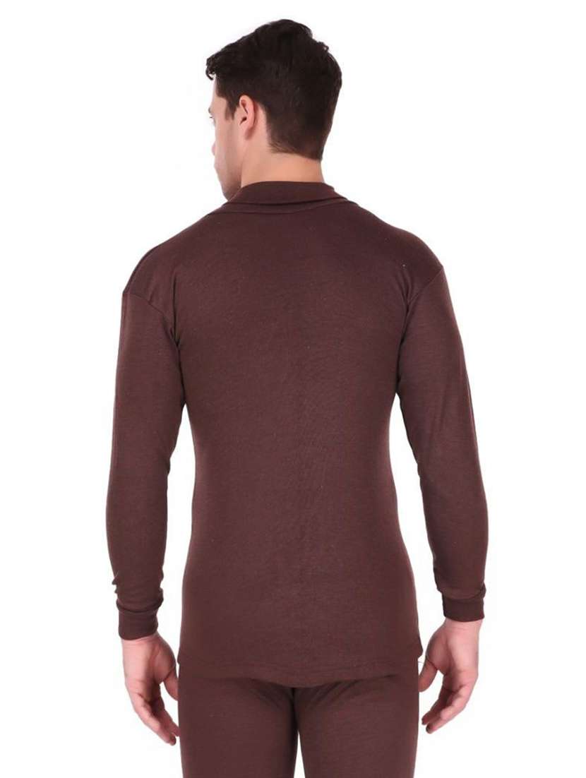 men brown cotton thermal set - 20501958 -  Standard Image - 1