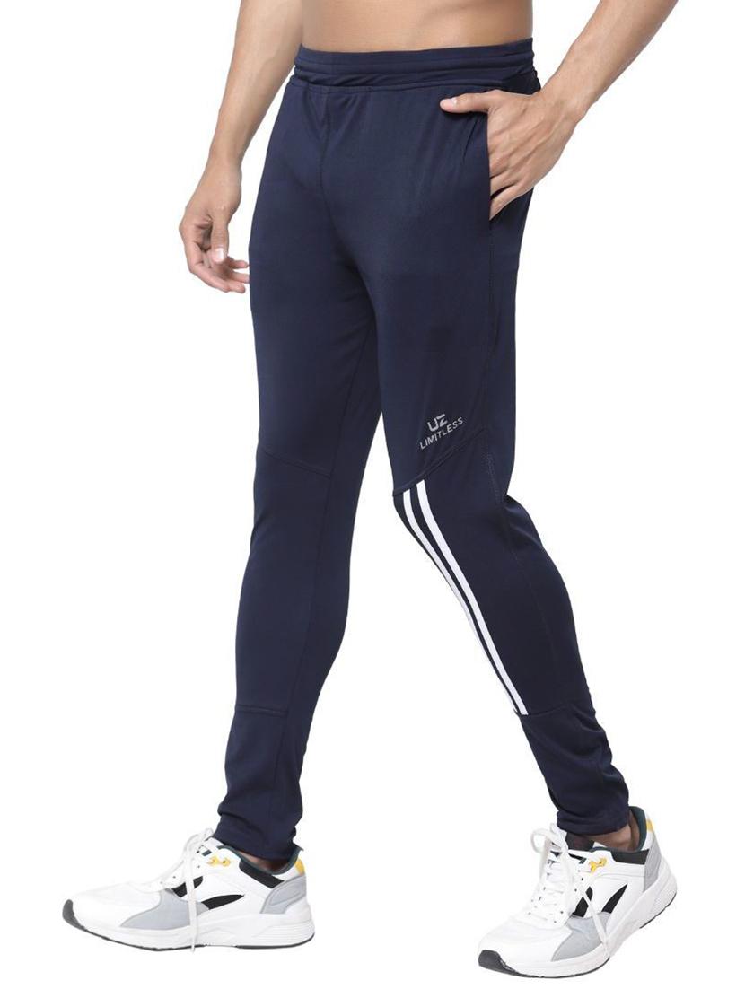 men navy blue polyester track pant - 20502232 - Standard Image - 1