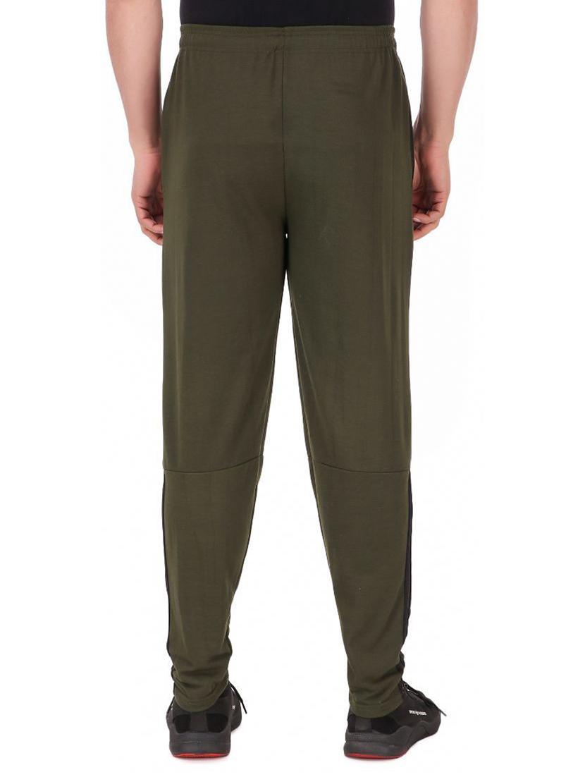 men olive cotton blend track pant - 20502236 - Standard Image - 1