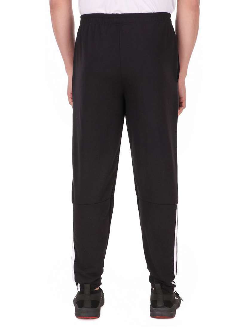 men black cotton blend track pant - 20502239 -  Standard Image - 1