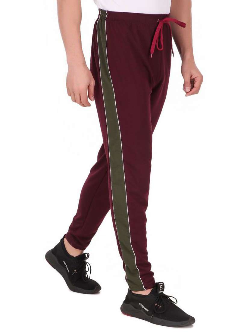 men maroon cotton blend track pant - 20502242 -  Standard Image - 1