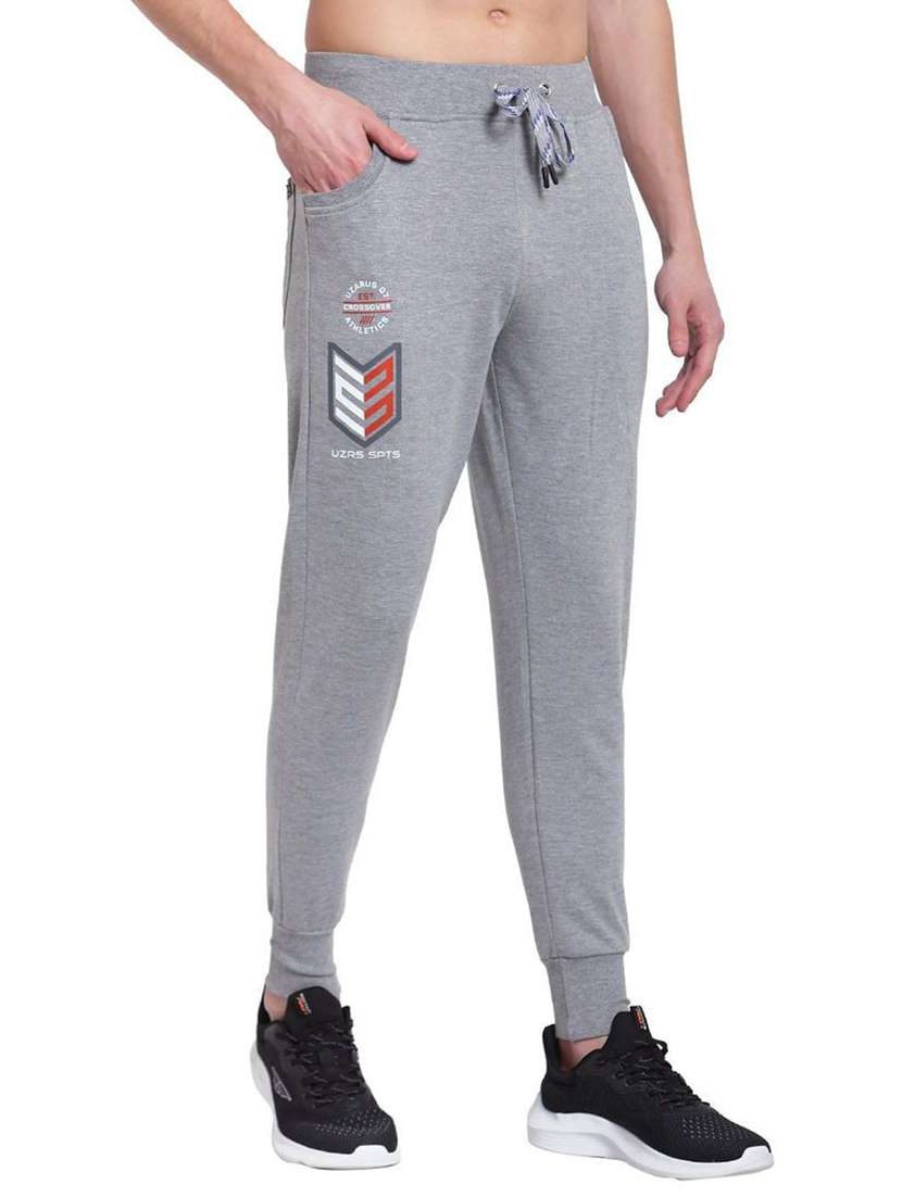 men grey cotton blend joggers  - 20502247 -  Standard Image - 1