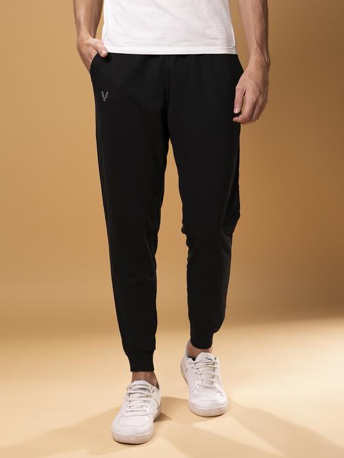 black cotton joggers track pant - 20502283 - Standard Image - 0