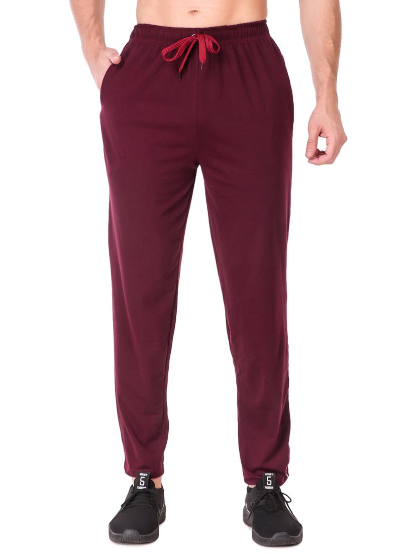 maroon cotton joggers track pant