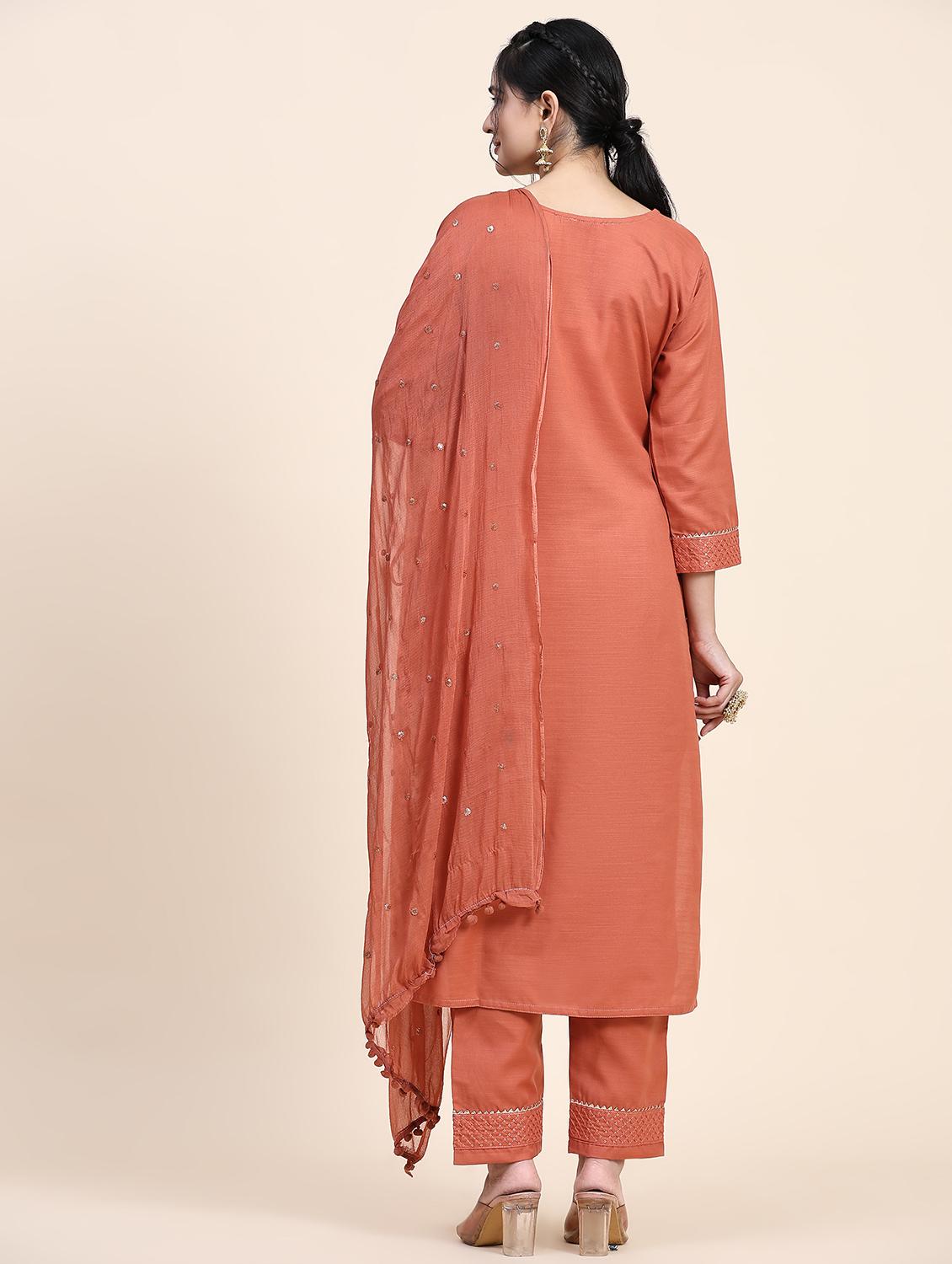 coral embroidered suit set - 20502619 - Standard Image - 1