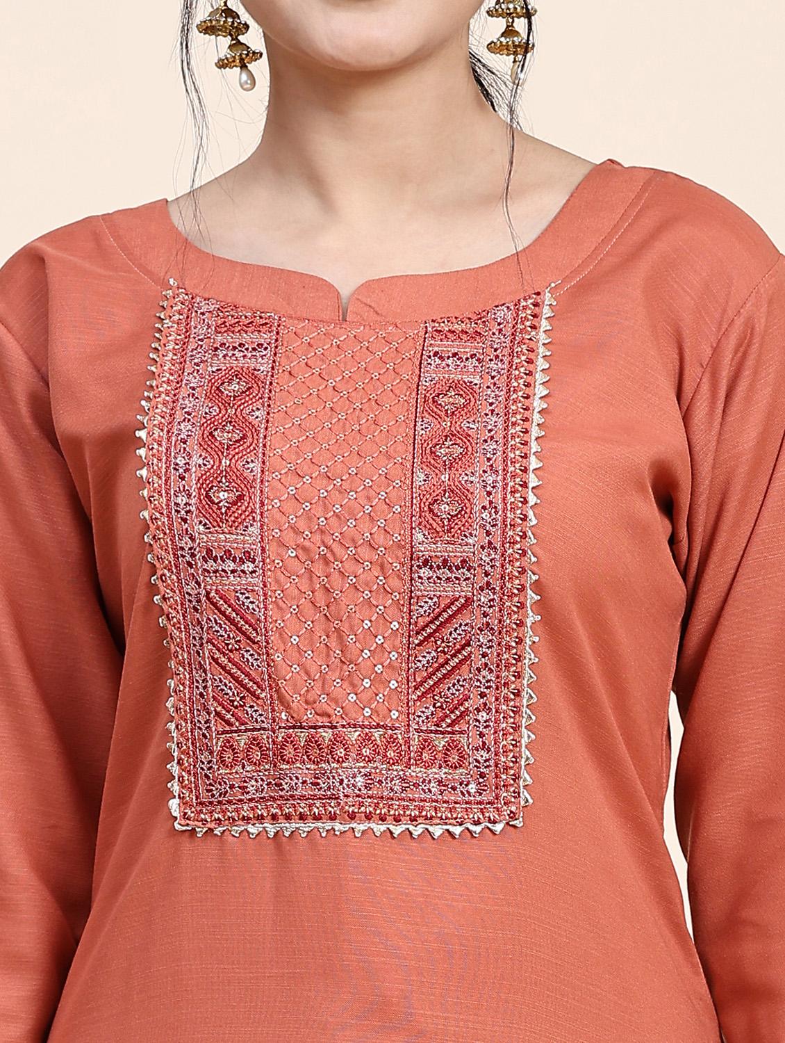 coral embroidered suit set - 20502619 - Standard Image - 4