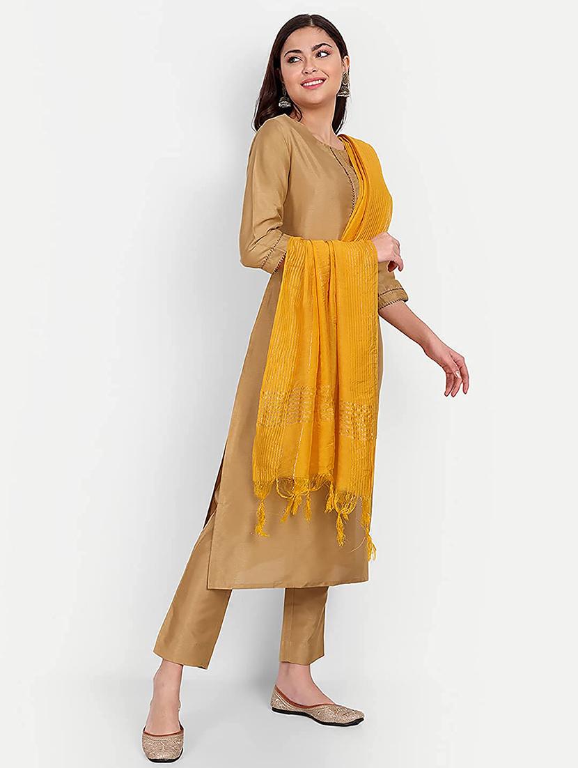 yellow striped dupatta - 20502781 - Standard Image - 1