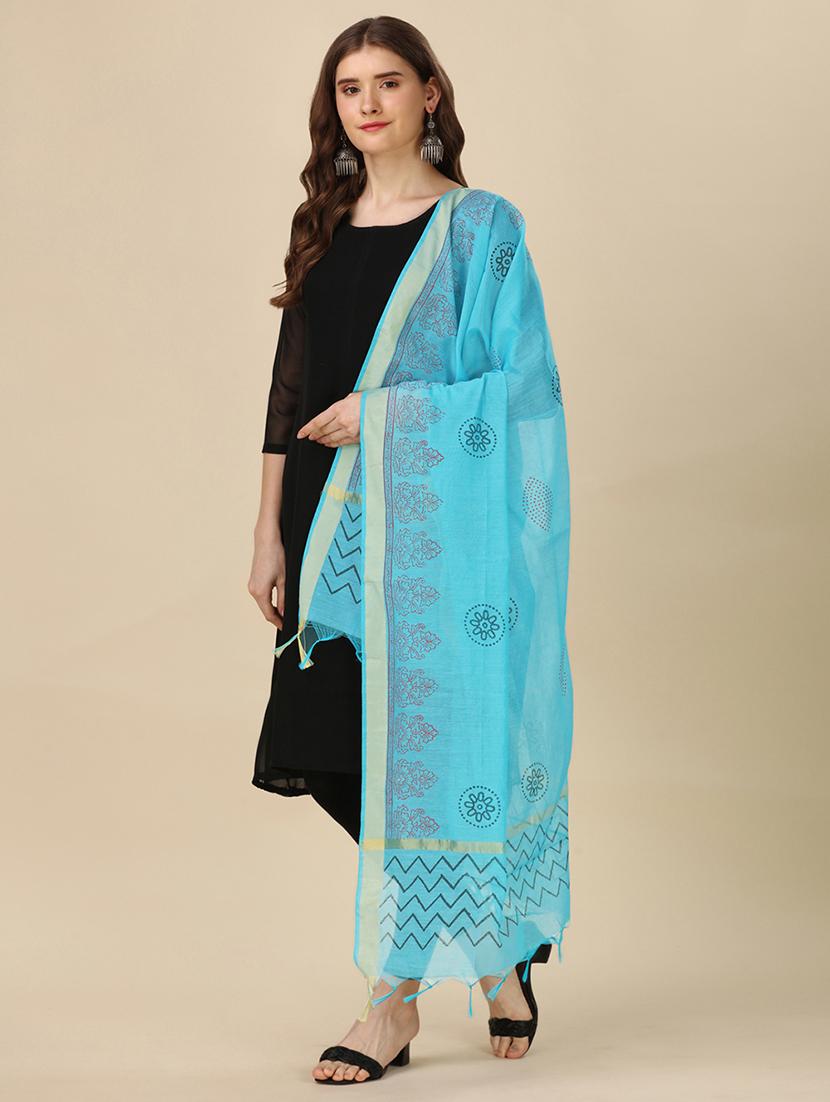 turquoise printed dupatta - 20502788 - Standard Image - 1