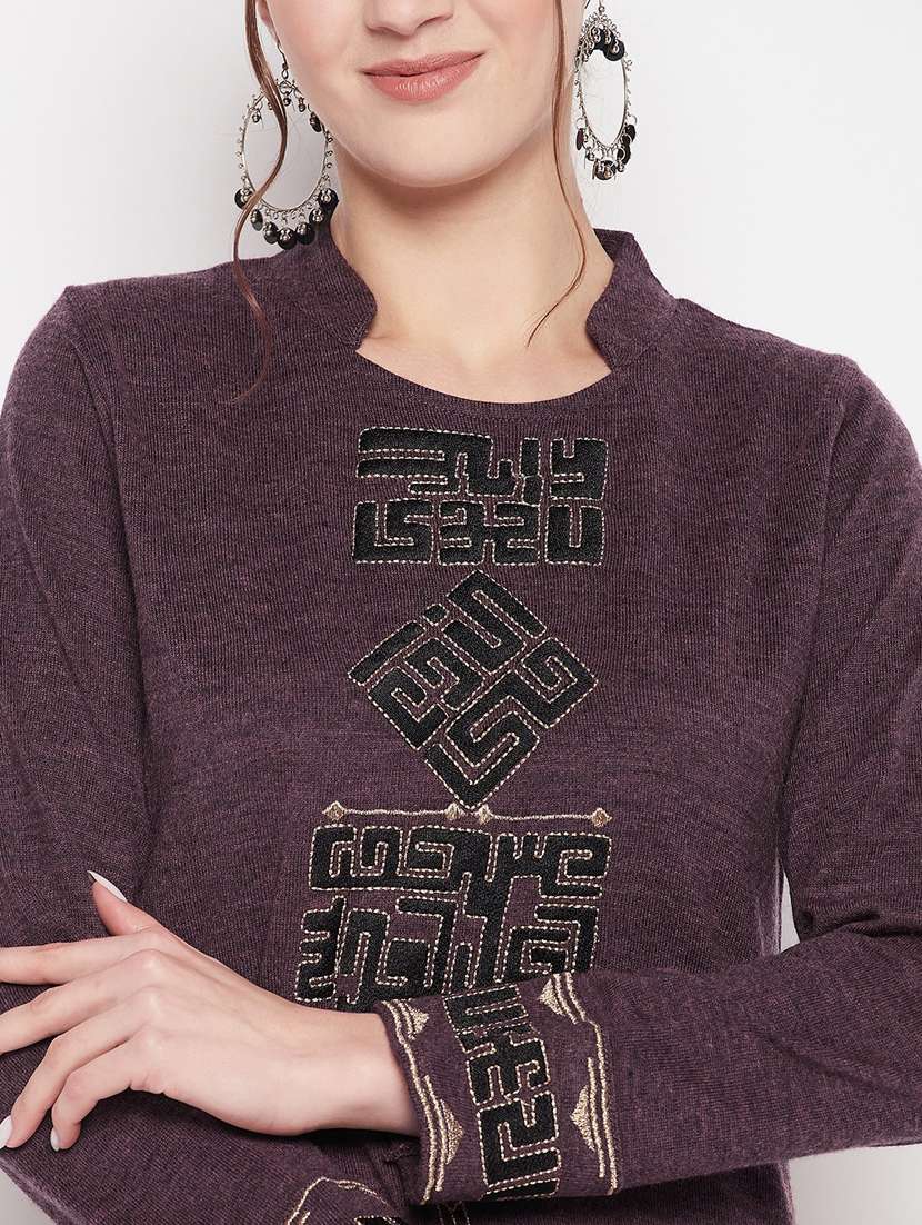 purple long sleeve kurta pant set - 20506612 -  Standard Image - 4