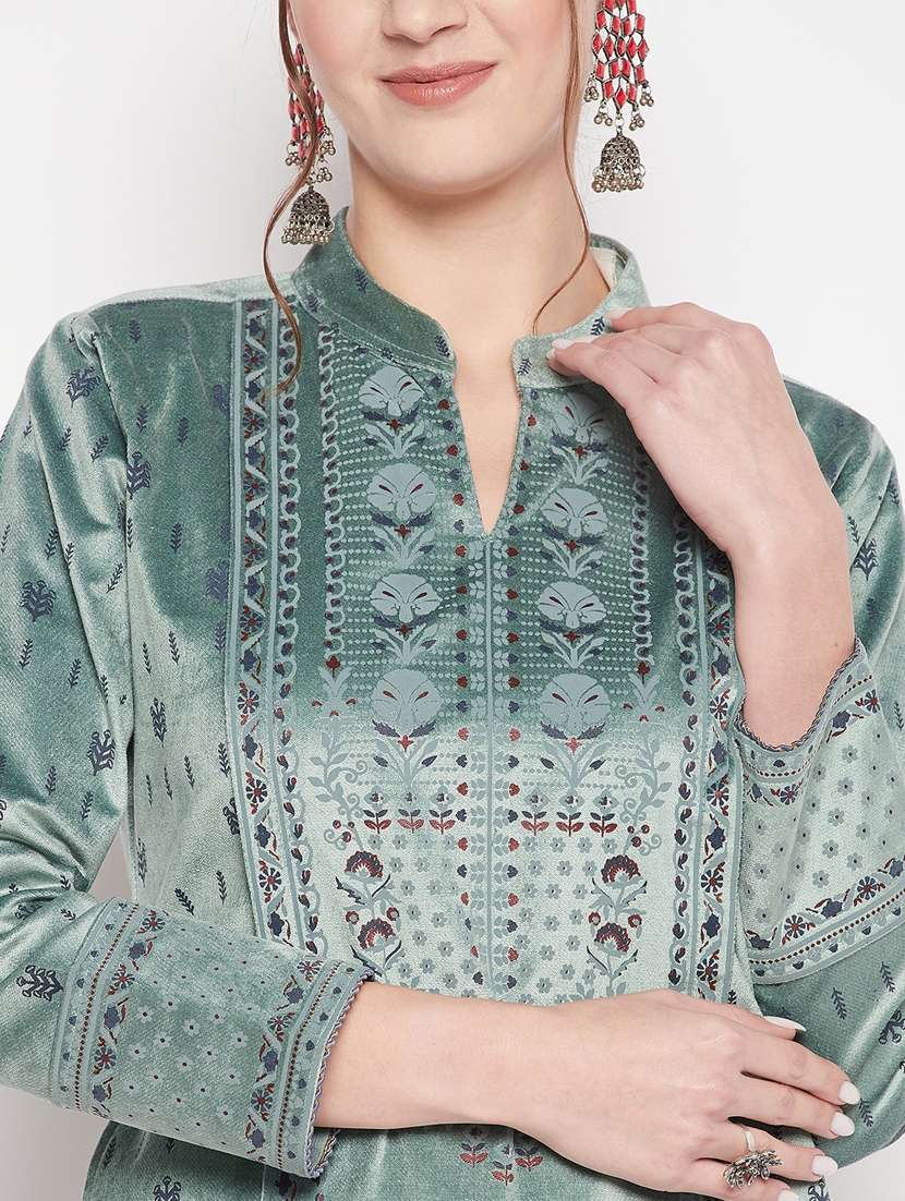 women long sleeve woollen kurta pant set - 20506614 - Standard Image - 4