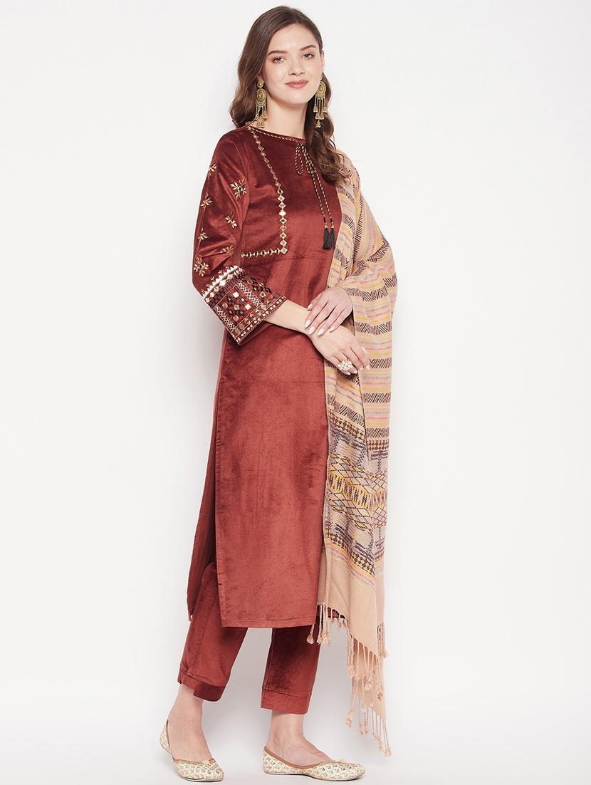 brown long sleeve suit set - 20506619 - Standard Image - 1