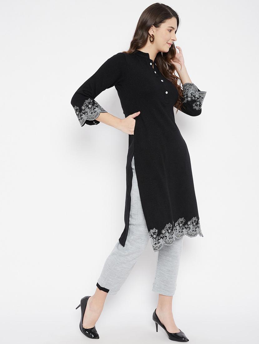 women black kurta pant set - 20506655 - Standard Image - 1