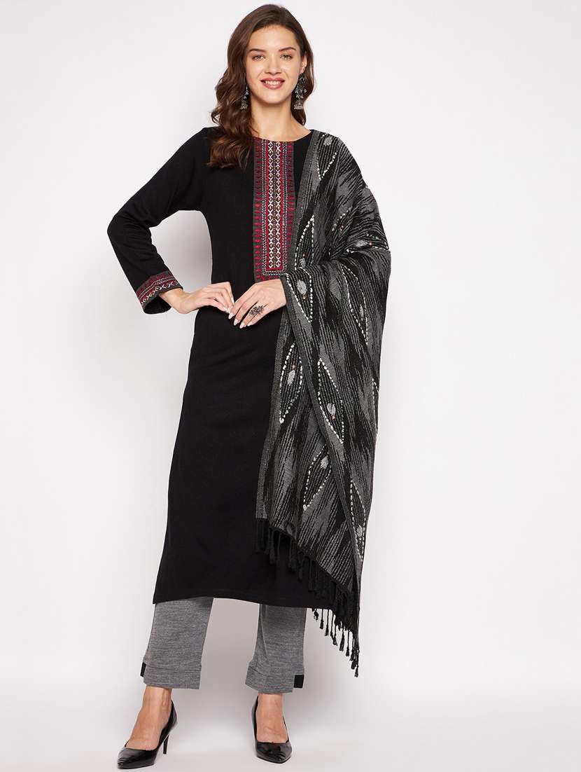 women embroidered kurta pant set with dupatta 