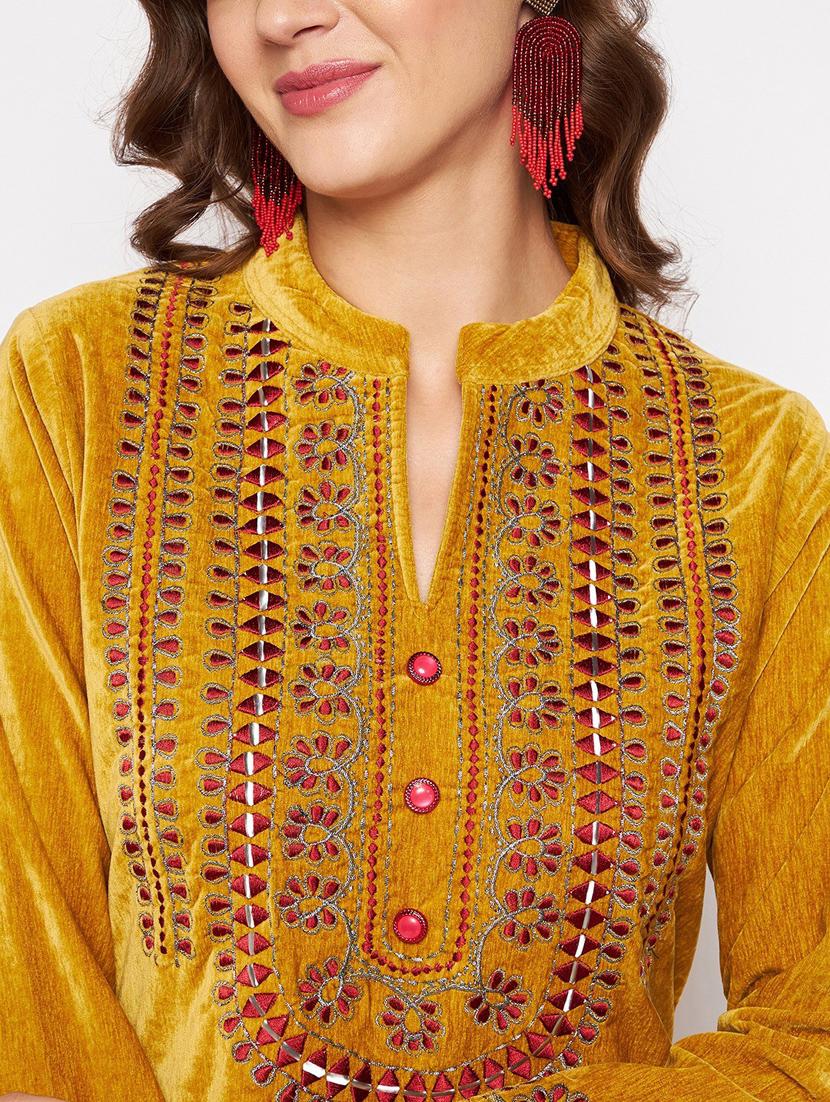 women long sleeve woollen kurta pant set - 20506753 - Standard Image - 4
