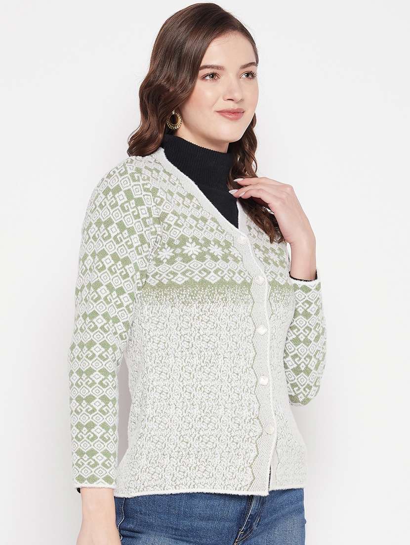 women multi colored wool blend cardigan - 20506886 -  Standard Image - 1