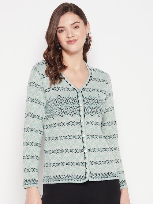 women green wool blend cardigan - 20506889 - Standard Image - 0
