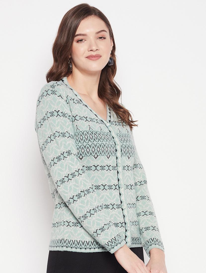 women green wool blend cardigan - 20506889 - Standard Image - 1