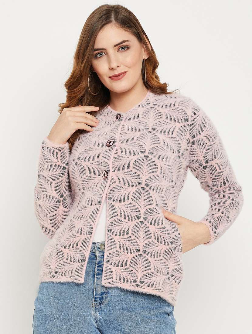 women rosewater wool blend cardigan