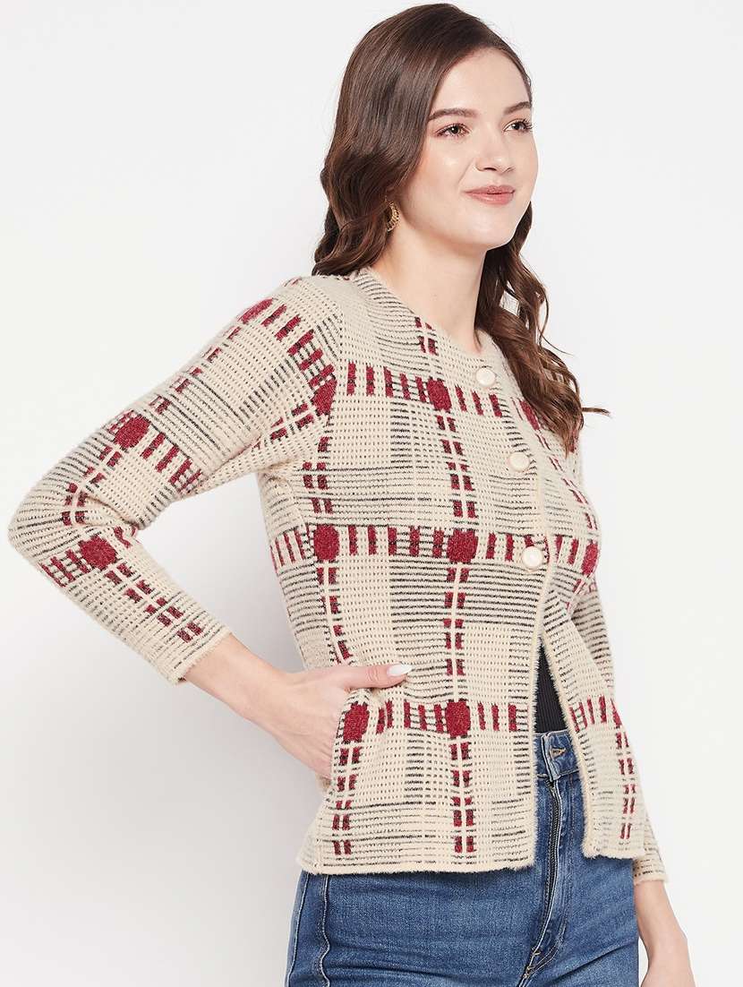 women multi colored wool blend cardigan - 20506900 -  Standard Image - 1