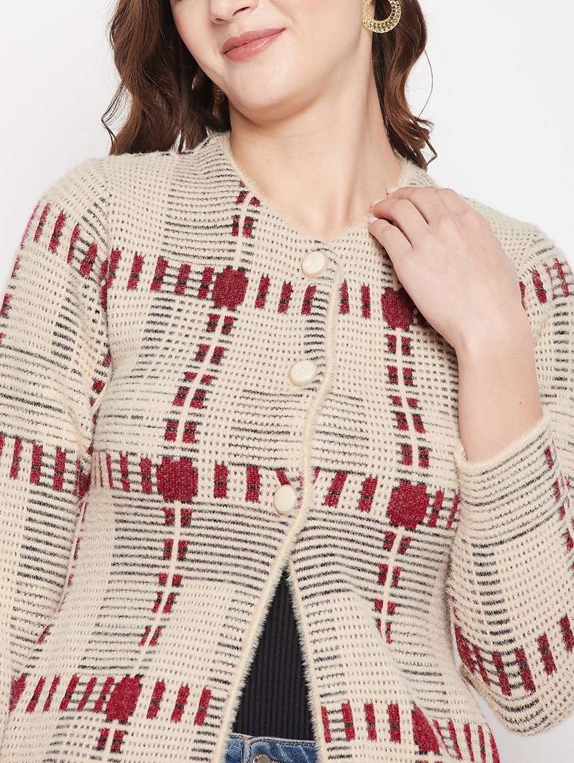 women multi colored wool blend cardigan - 20506900 -  Standard Image - 4