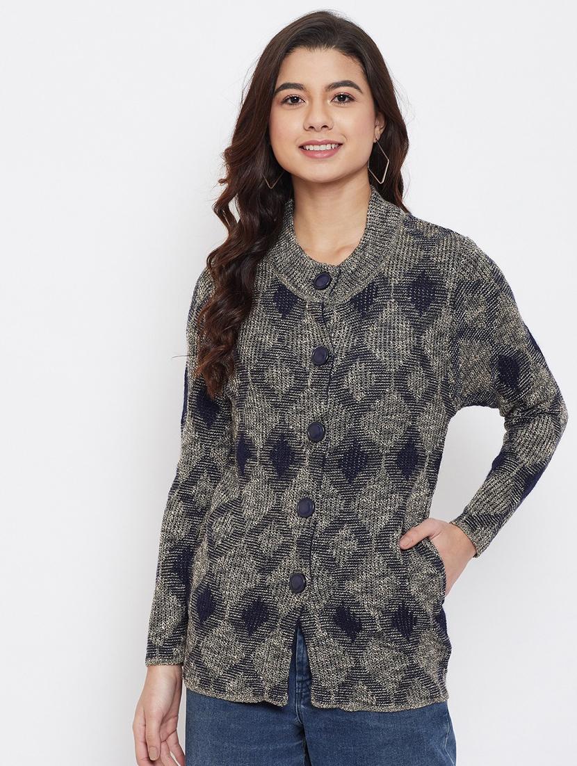 women multi colored wool blend cardigan - 20506904 -  Zoom Image - 0