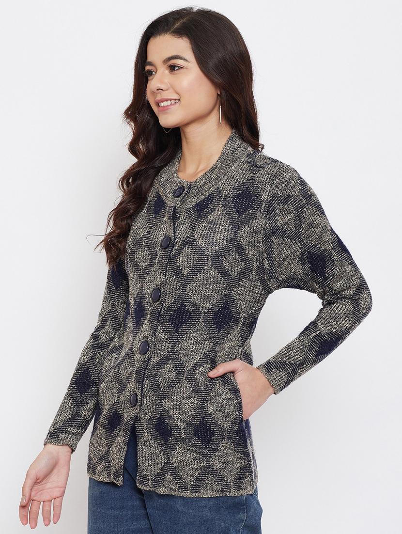 women multi colored wool blend cardigan - 20506904 -  Standard Image - 1