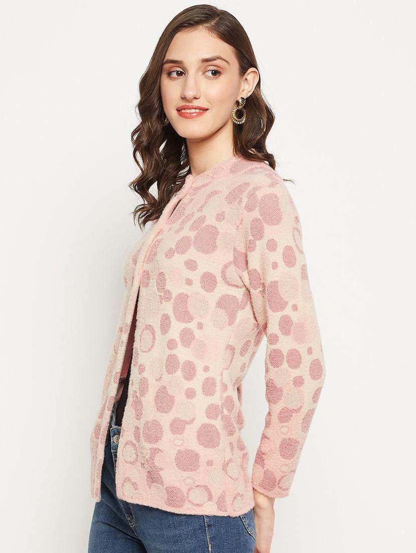women pink wool blend cardigan - 20506905 - Standard Image - 1
