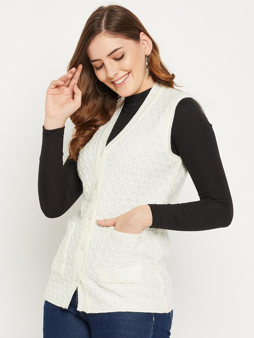 women white sleeveless cardigan - 20507001 - Standard Image - 1