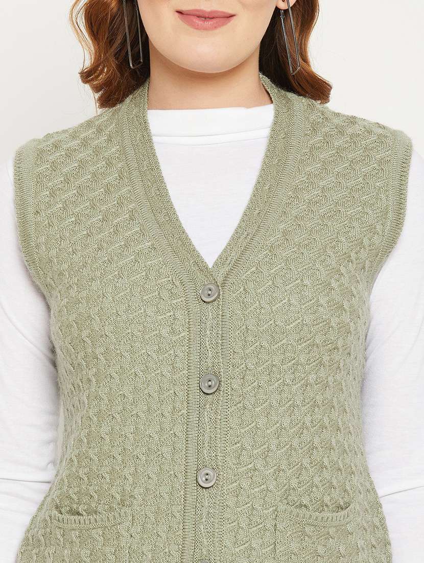 women green sleeveless cardigan - 20507004 - Standard Image - 4