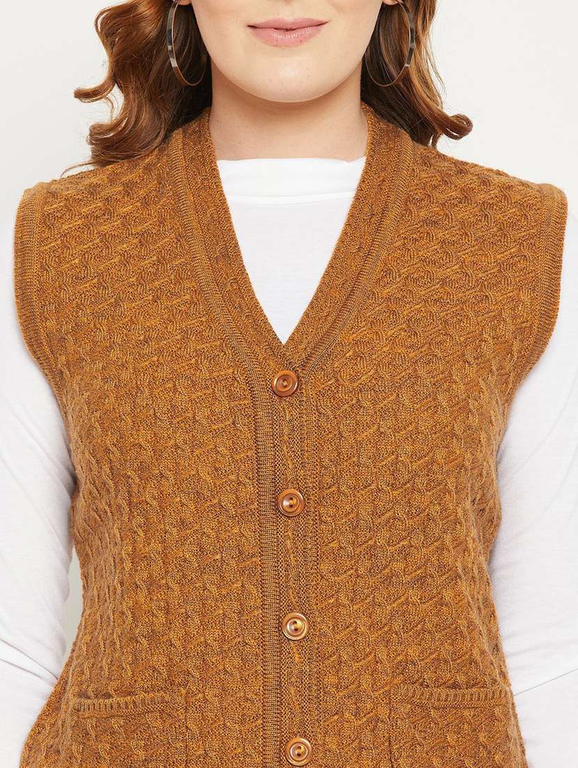 women bronze sleeveless cardigan - 20507010 -  Standard Image - 4