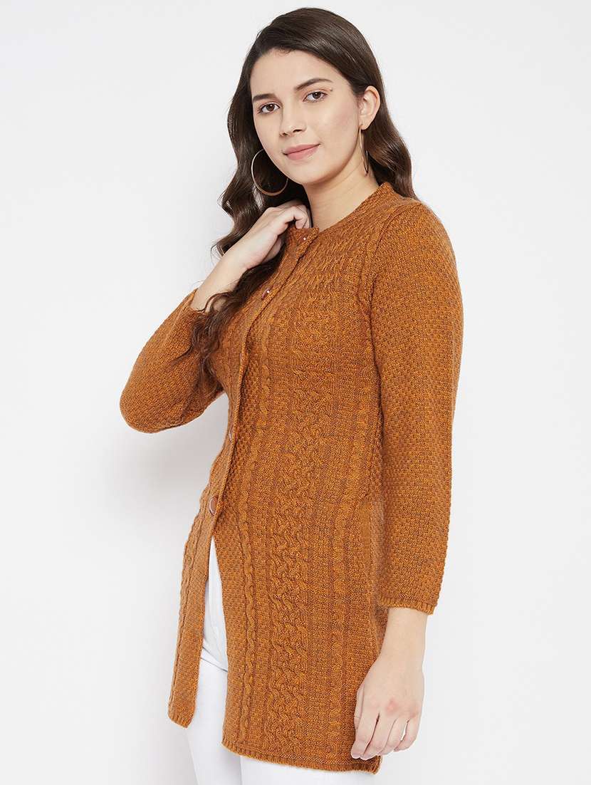 women bronze wool blend cardigan - 20507049 -  Standard Image - 1