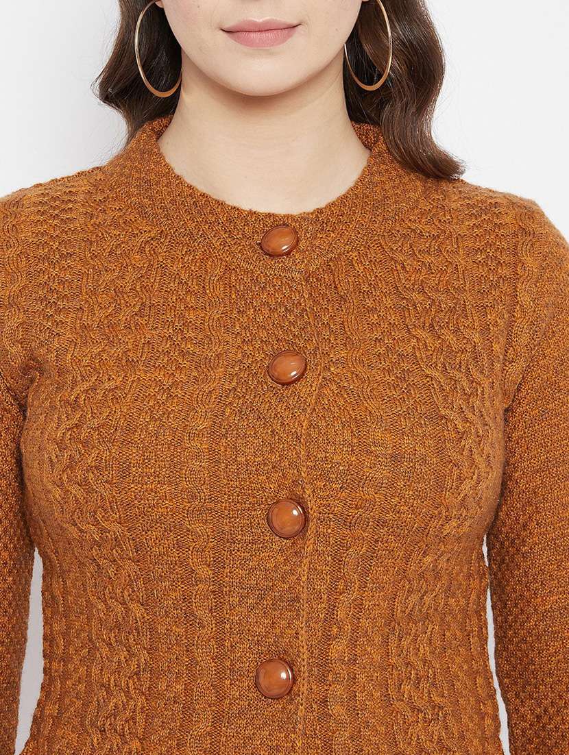women bronze wool blend cardigan - 20507049 -  Standard Image - 4