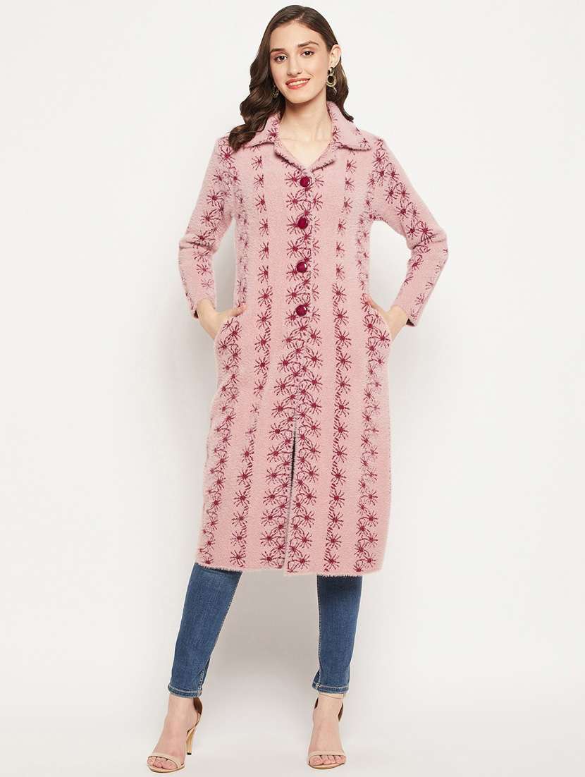 women pink wool blend cardigan - 20507184 -  Zoom Image - 0