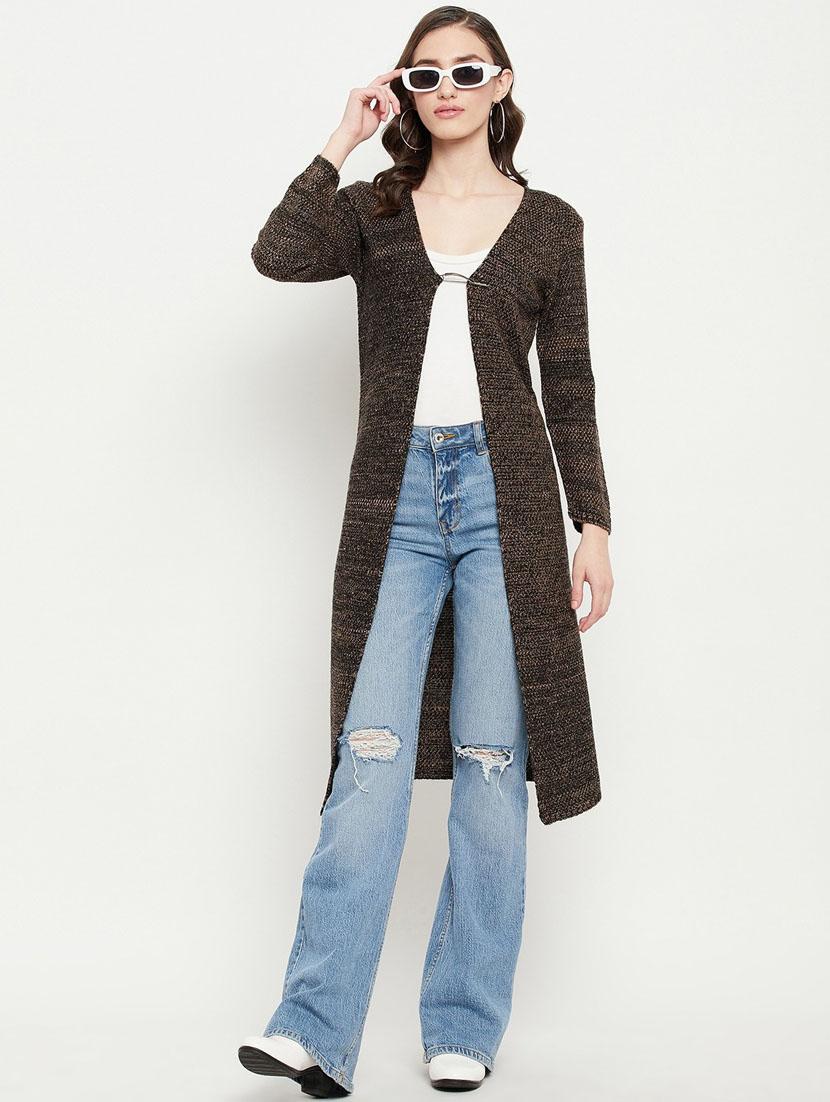 women solid wool cardigan - 20507212 - Standard Image - 1
