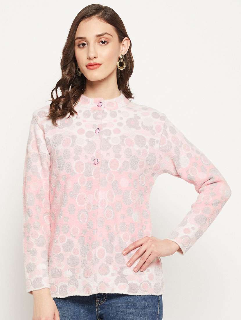 women rosewater wool blend cardigan