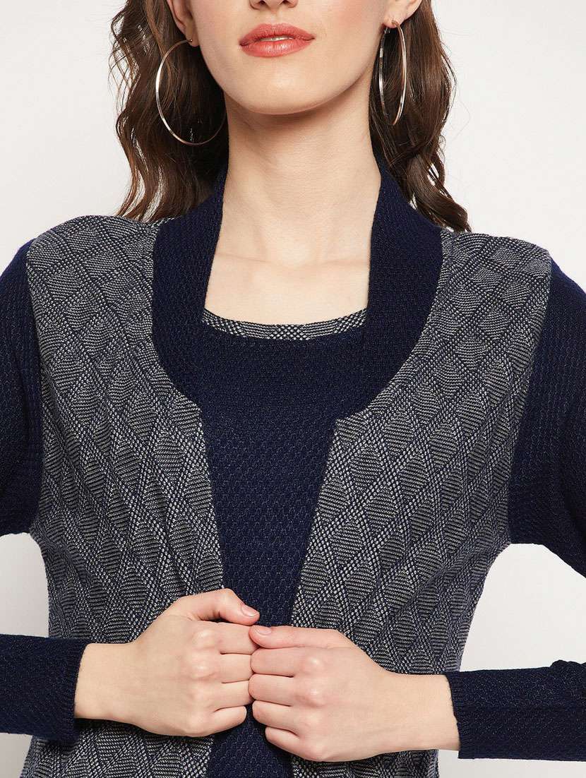 women self design woollen cardigan - 20507230 -  Standard Image - 4