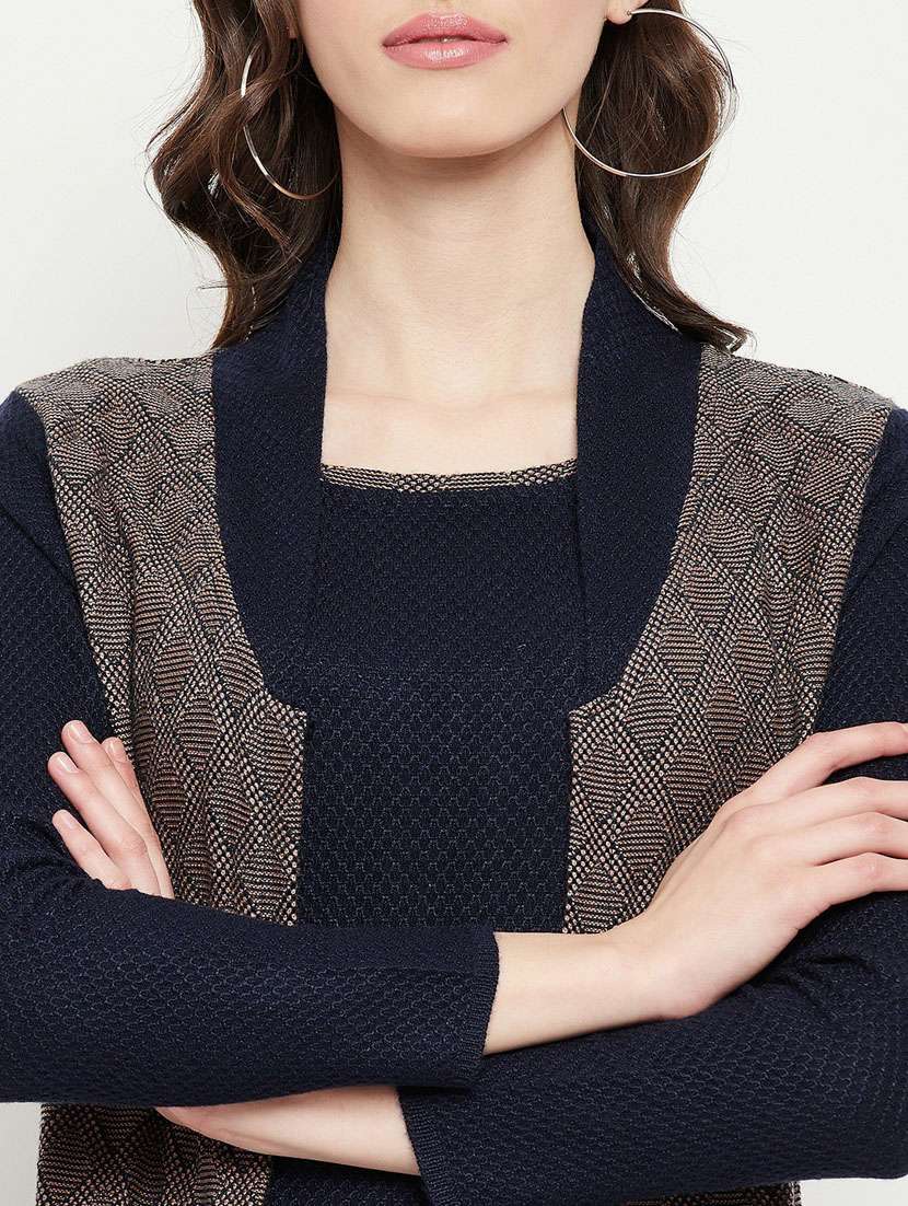 women self design woollen cardigan - 20507245 - Standard Image - 4