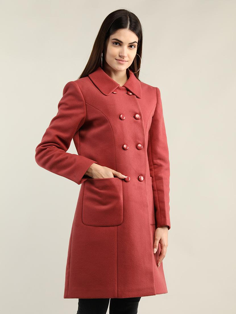 women red tweed pea coat - 20507806 -  Standard Image - 1