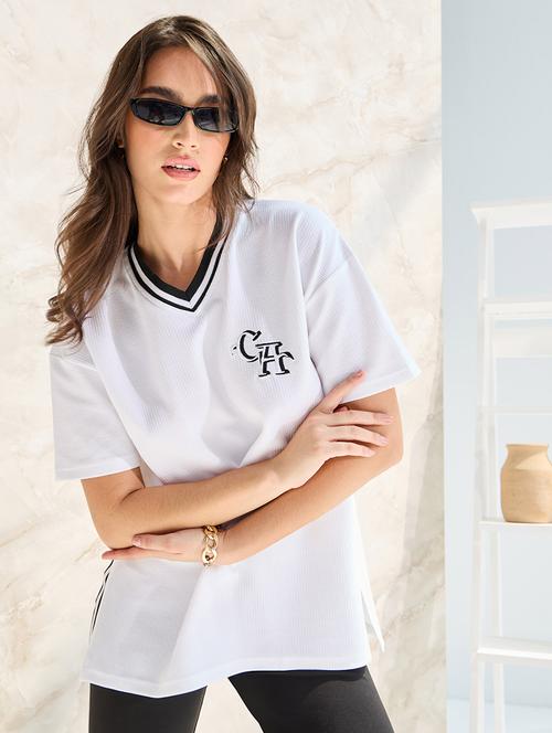 women's placement print v neck t-shirt - 20508318 -  Standard Image - 0
