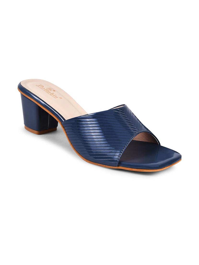 women blue slip on heel sandal - 20508374 - Standard Image - 1