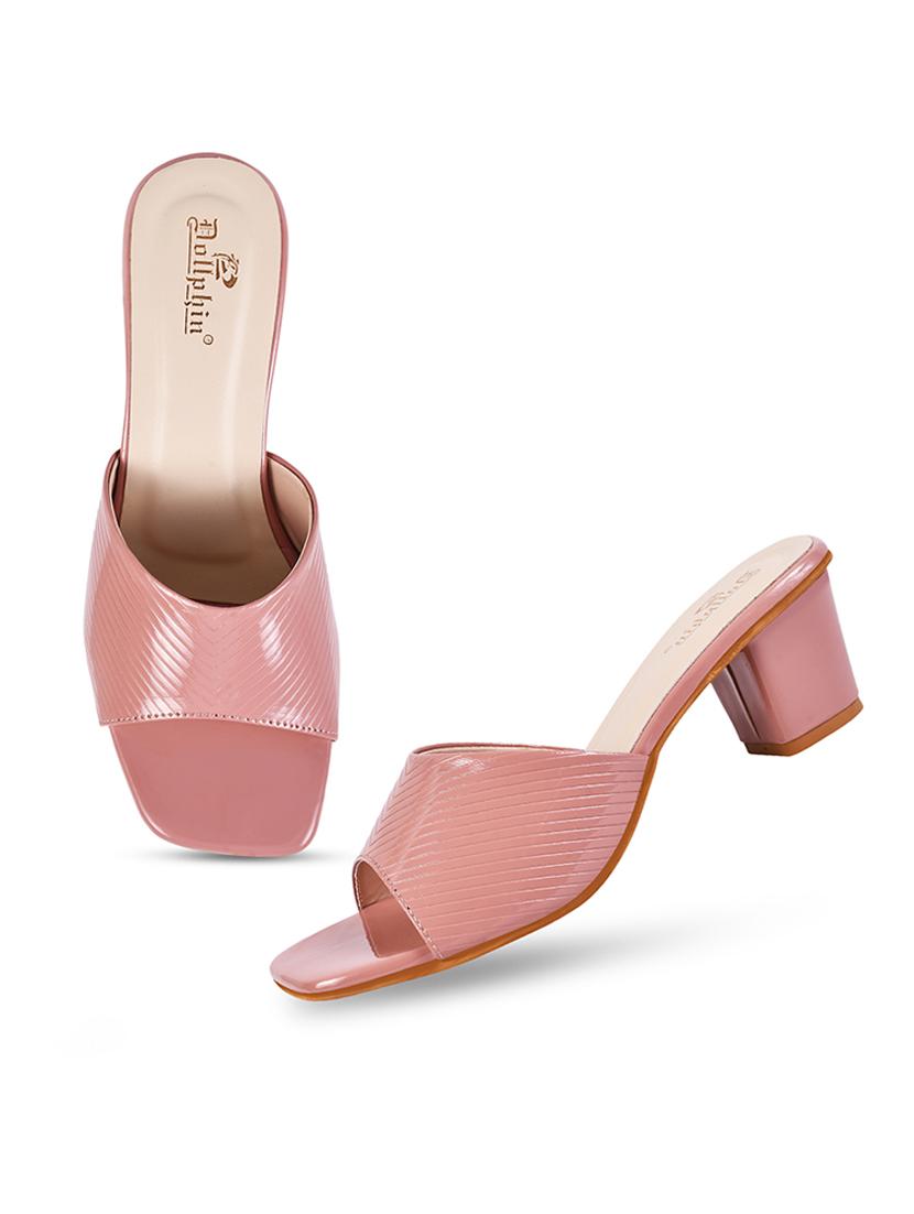 women pink slip on heel sandal - 20508376 - Standard Image - 4