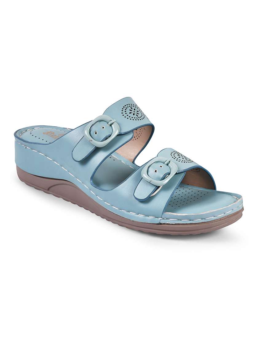 women light blue slip on sandal - 20508383 -  Standard Image - 1